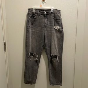 American eagle 10 short wide leg distressed grey jeans